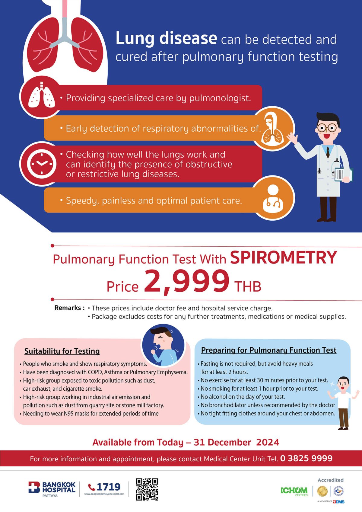 Pulmonary Function Test with SPIROMETRY - Bangkok Hospital Pattaya