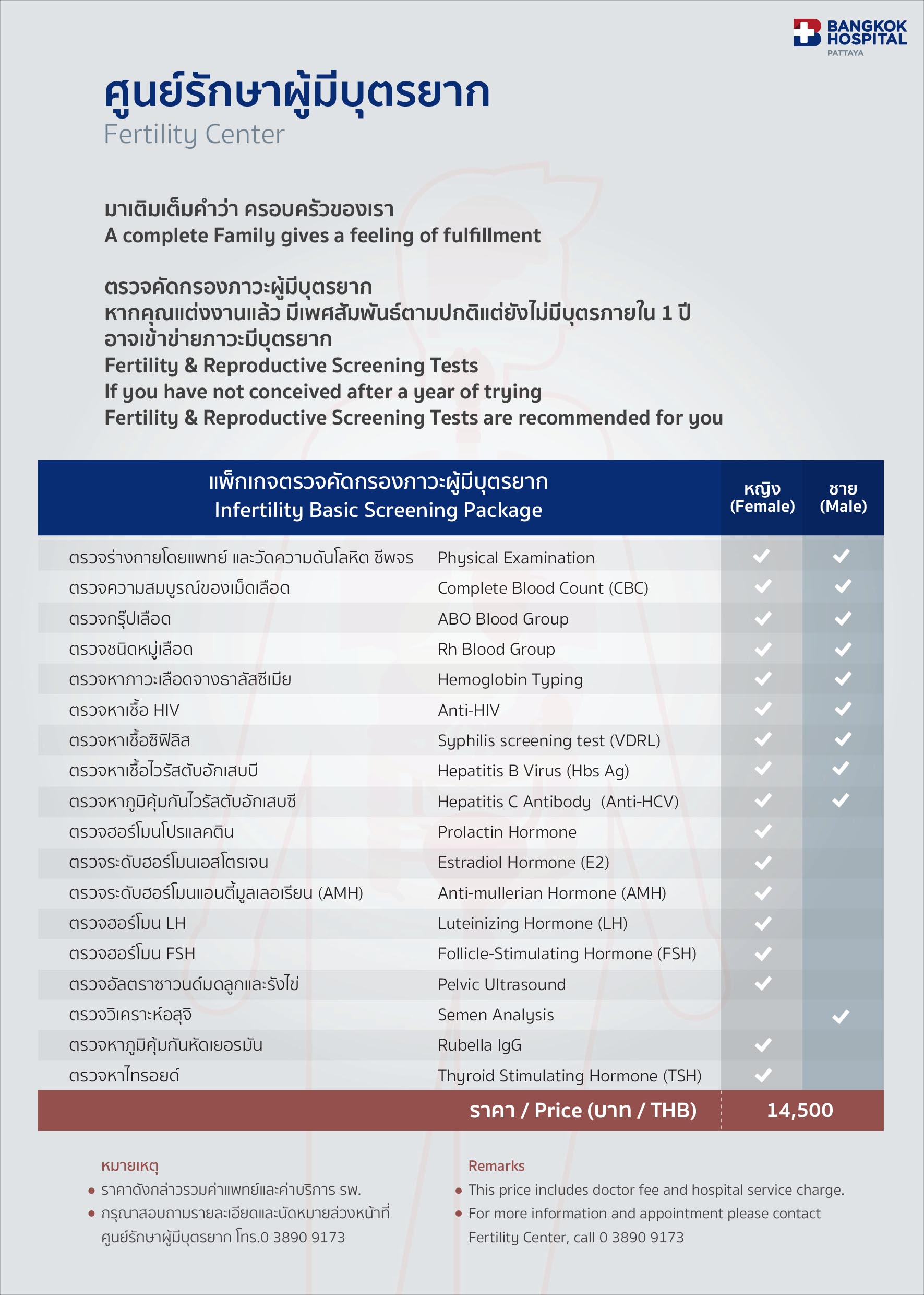 แพ็กเกจตรวจคัดกรองภาวะผู้มีบุตรยาก - Image 2